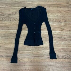 Dynamite long sleeve ribbed button front cardigan